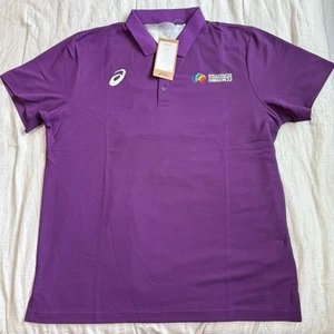 NWT World Athletics Championships Oregon 22 Asics Polo Shirt Men's XL Purple - Picture 1 of 13