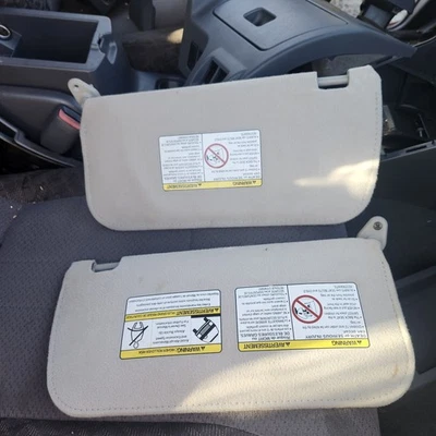 1998-2004 Nissan Frontier Xterra Sun Visor Set Driver Passenger TAN BEIGE 16" - Image 1 of 2