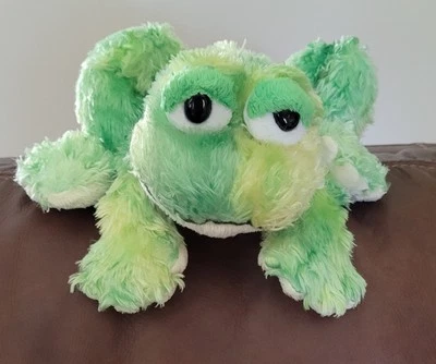 Ganz Tie Dye Frog HM162 plush soft  green yellow tie dye frog. Yellow Tummy - Image 1 of 4