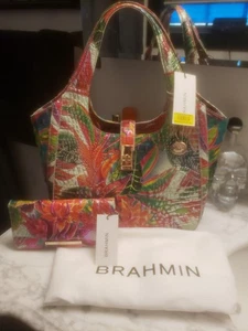 Brahmin Leder Utopia Melbourne Schultertasche, Geldbörse, Taschenanhänger Set! Wunderschön! - Bild 1 von 8