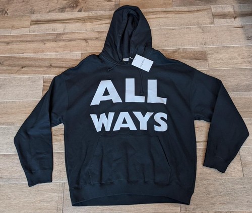 Felpa con cappuccio pullover uomo Valentino "All Ways" nero bianco small $1050