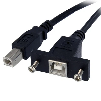 StarTech.com USBPNLBFBM3 3 ft Panel Mount USB Cable B to B, F/M, Panel Mount USB - Image 1 of 4