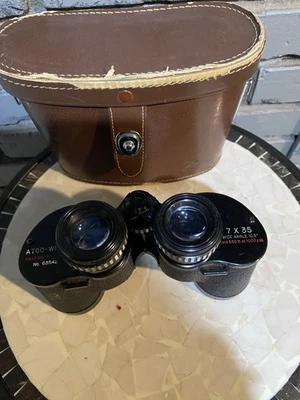 Atco 7x35 Binoculars Wide Angle With Leather Case - Image 1 of 4