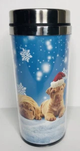 Shar Pei Arrugas Perro Santa Sombrero Copo de Nieve Aislado Navidad Taza de Viaje 16 OZ - Imagen 1 de 8