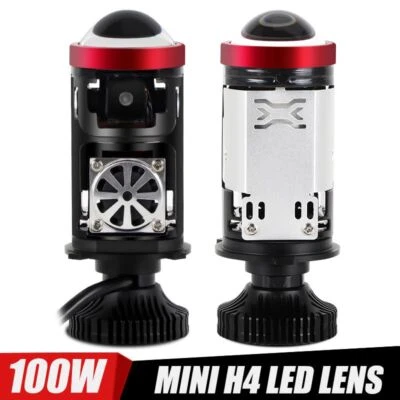 2X H4 Bi-LED Proyector Lente Alto/Bajo Faro Mini Bombillas 100W 50000Lm Kit de Reequipamiento Foto 1 de 4