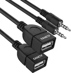 USB auf Aux Audio Adapter, 3,5 mm Stecker auf USB Buchse Adapter zum Abspielen von Musik mit - Bild 1 von 3