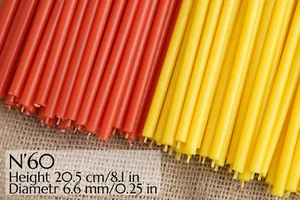 Wachskerzen, rote + gelbe Kerzen №60, Ritualkerzen, 10er Set-100 Kerzen - Bild 1 von 5