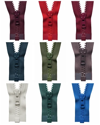 YKK Vislon HEAVY DUTY Moulded Plastic Open End Zip #8 (8mm Teeth) 18"/ 20"/ 22"