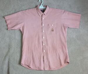 Ralph Lauren Chaps Shirt Adult Pink Medium Short Sleeve Made In USA Mens