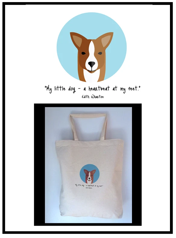 Bolso de Mano Personalizado Little Dog Heartbeat Estampado a Mano Foto 1 de 1