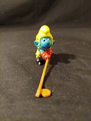 Smurfs 40505 Hockey Smurf Rare Vintage Sports Figure PVC Toy Figurine Lot Peyo Foto 1 de 4
