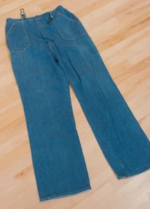 Vintage 70s 80s K MART disco retro boho denim Jeans High Waist - Picture 1 of 9