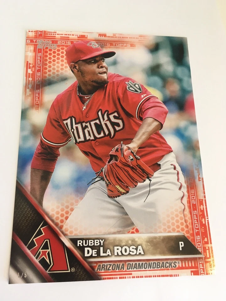 2016 Topps Jumbo 5x7 Red Parallel Rubby De La Rosa DBacks 639 #’d 1/5 Rare - Image 1 of 1