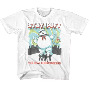 Camiseta juvenil Stay Puft Marshmallows City Outline de The Real Ghost Busters película - Imagen 1 de 3