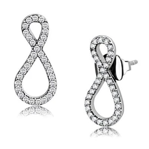 Elegant Infinity CZ Drop Stud Earrings - Picture 1 of 3