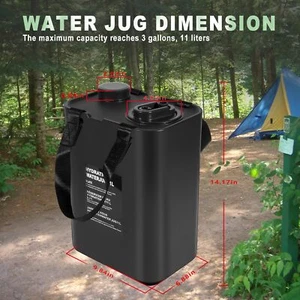 3 Gallon/11L Portable Water Container Jugs for Camping, Outdoor Hiking Travel - Picture 1 of 6