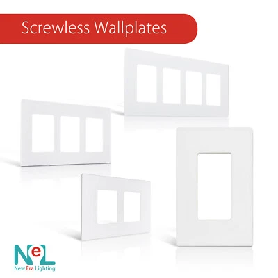 Screwless Decora Wall Switch Plate 1-4 Gang GFI Rocker Switch Plate Outlet Cover