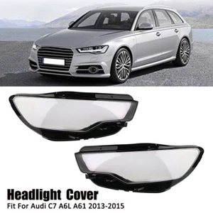 Left Right Clear Front Headlight Headlamp Lens Cover For Audi A6L C7 2013-2015 - Picture 1 of 9