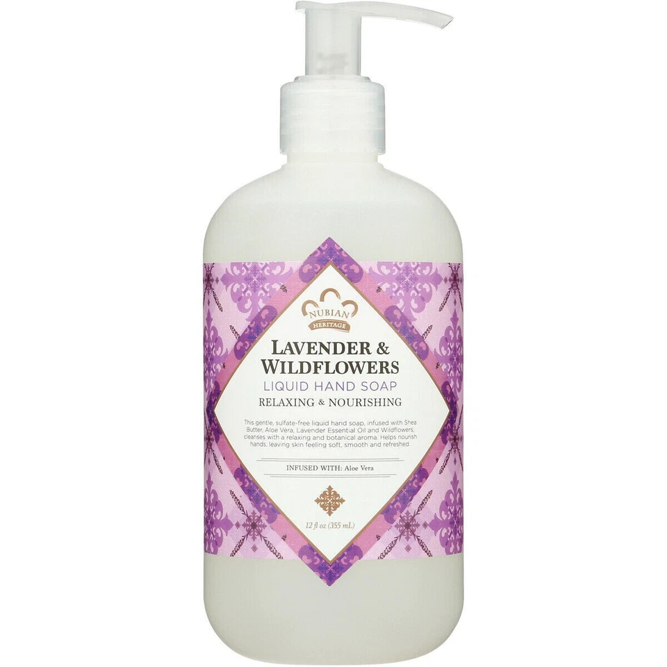 Nubian Heritage 薰衣草和野花液体手香皂 12 盎司 — 第 1/1 张图片