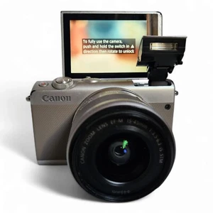 Canon EOS M100 24.2MP Digital Camera - White (15-45mm Lens)Good Condition - Picture 1 of 11