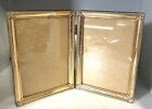 Vintage MCM Ornate Gold Metal Double Hinged 5 x 7 Picture Frames