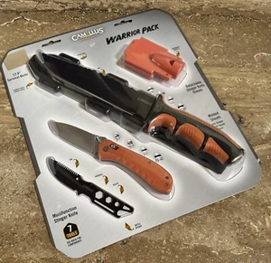Camillus Warrior Pack 12.8” Survival Knife w/Lock Folding Knife & Stringer Knife - Picture 1 of 11