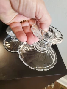 DREI schöne elegante Glas Fostoria Colony 3er SET KERZENHALTER - Bild 1 von 5