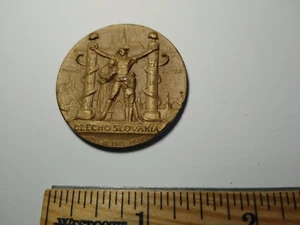 World War II Czechoslovakia "Shall be free again" Bronze Coin. - Picture 1 of 4