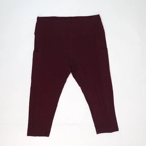 HLTPRO Leggings Cintura Alta Control Abdomen Pantalones Capri Bolsillos Laterales XL Rojo - Imagen 1 de 12