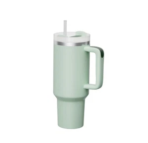 40 oz Stainless Steel Tumbler with Handle Straw Lid Insulated Water Bottle Cup - Picture 1 of 4
