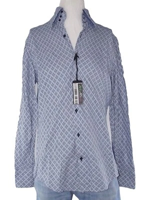 Berselli Camicia Da Uomo Azzurro Blu Taglia L Cotone Doppio Ritorto Made Italy - Immagine 1 di 4