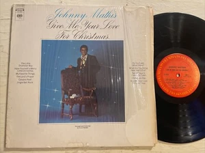 Johnny Mathis Give Me Your Love For Christmas LP Columbia + Shrink Holiday GD+ - Picture 1 of 4