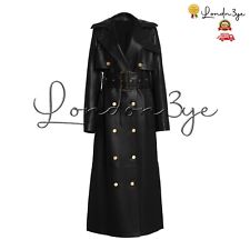 Women Black Real Leather Trench Coat Women Lambskin Trench Coas For Womens