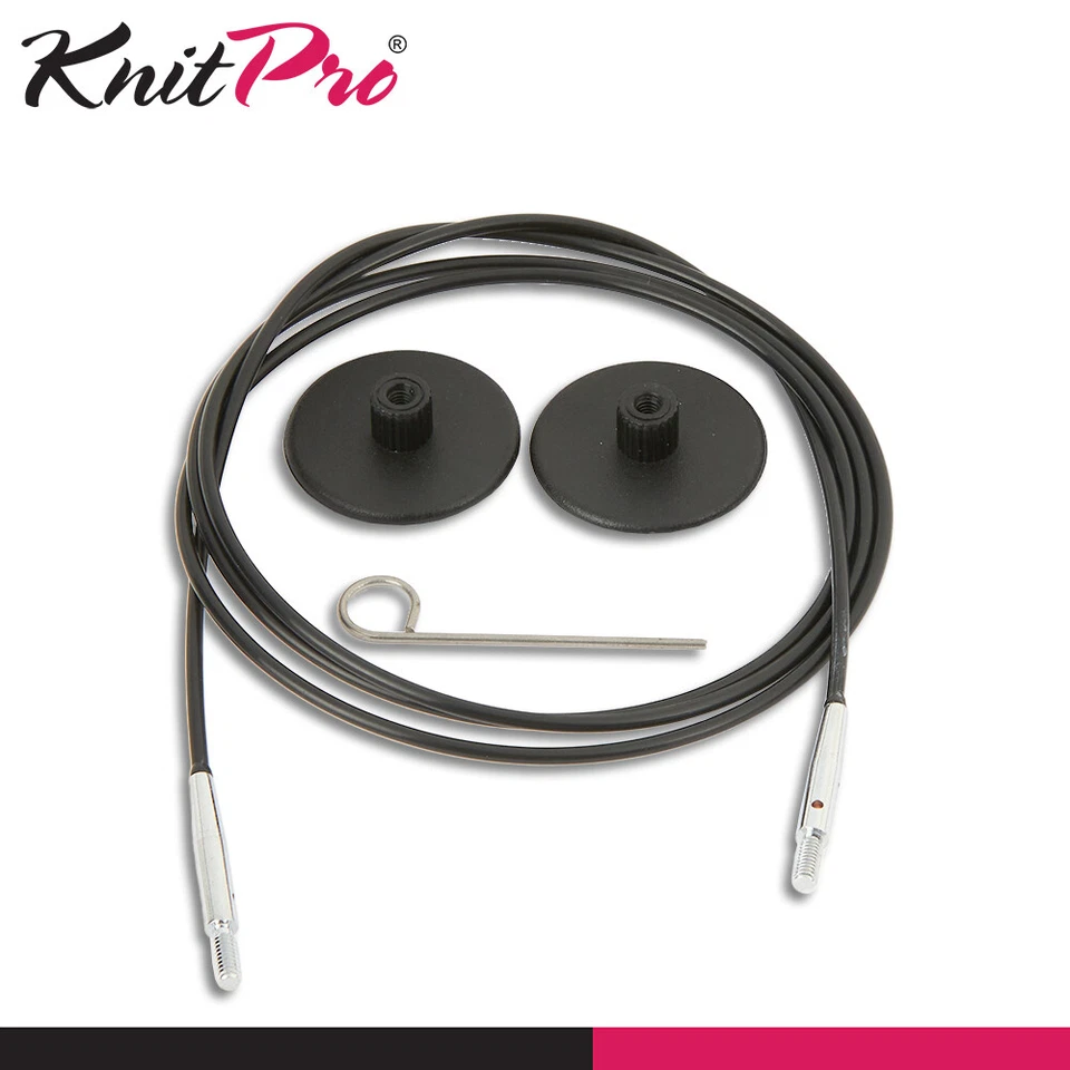 KnitPro Seil für austauschbare Nadeln von Knit Pro 1 Nadelseil mit 2 Endkappen 80cm