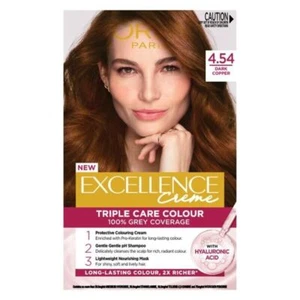 L'Oréal Paris Excellence Crème Hair Glossy 100% Grey Coverage 4.54 Dark Copper - Picture 1 of 1