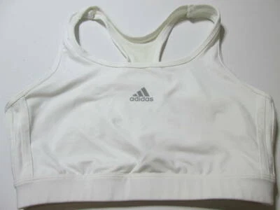 Adidas размер M спортивный бюстгальтер слоновой кости беспроводной без подкладки логотип спортивная спина пуловер Athletic - Изображение 1 из 4