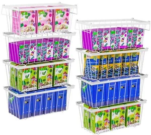 Freezer Organizer Bins With Side Handle -8 Pack Stackable Chest Freezer Organ... - Picture 1 of 8