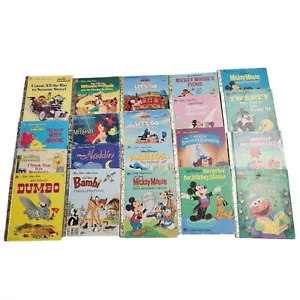 Vintage Little Golden Book Books Lot 20 Disney Mickey Mouse Sesame Street - Imagen 1 de 10