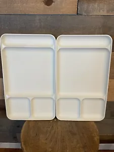 2 Vintage Tupperware geteilte Tabletts Teller Mittagessen Abendessen Picknick 1535 - T21 - Bild 1 von 3