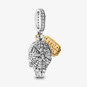 New 100% Genuine Pandora x Star Wars Millennium Falcon Dangle Charm 769504C01 - Picture 1 of 7