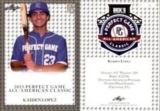 KAIDEN LOPEZ Leaf "Perfect Game All-American Classic" BASEBALL CARD #33