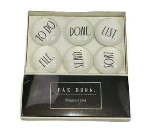 Rae Dunn Organizer Magnet Set Of 6 "TO DO. DONE. LIST. FILE. SEND. SORT." - Picture 1 of 8