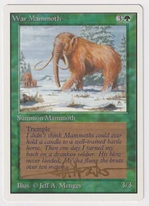 Gold Signed War Mammoth LP Unlimited Artist Jeff A. Menges 1993 WOTC MTG Magic! - Picture 1 of 2