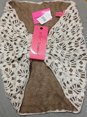 Betsey Johnson Scarf Thick Infinity Beige Chunky Knit Crochet W/tags (#1946) - Image 1 of 3