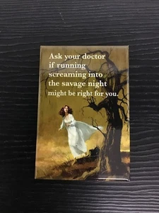 Running Into The Savage Night - Funny Fridge Magnet - Retro Humour - Picture 1 of 1