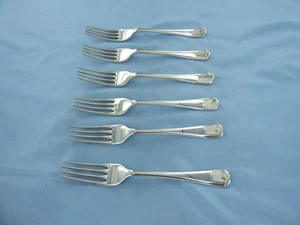 A VINTAGE SET OF SIX STERLING SILVER OLD ENGLISH DESSERT FORKS SHEFFIELD 1994. - Picture 1 of 8