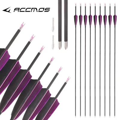 6/12pc ID4.2mm Pure Carbon Shaft Spine 300—1800 with 4in feather Complete Arrow - Image 1 of 4