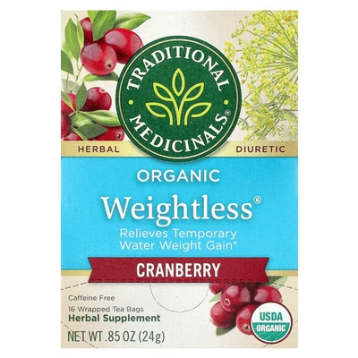 Organic Weightless®, клюква, без кофеина, 16 упакованных чайных пакетиков, 0,85 унции (24 - Изображение 1 из 3
