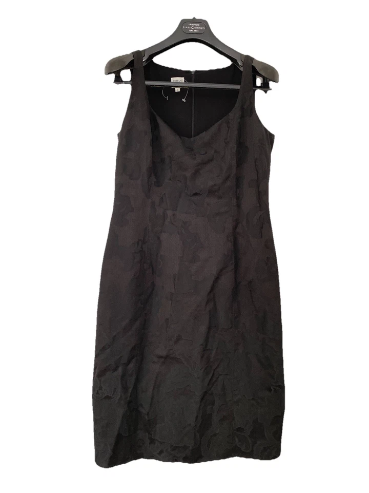 Vestido para mujer ARMANI COLLEZIONI negro estampado de hojas talla 10 hecho en Italia. Ex Con Foto 1 de 4