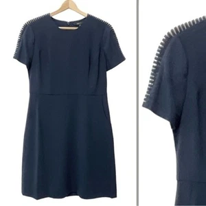 BCBG MAXAZRIA Jeanette Kleid Gr. 6 Damen NEU dunkelblau Krepp Taschen knielang - Bild 1 von 13